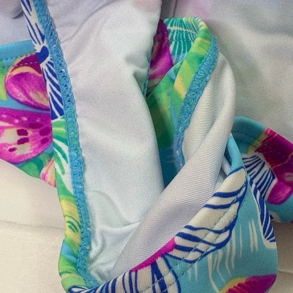 Stella Parker Ruffle Printed one piece bathing suit plus size 16 NWT